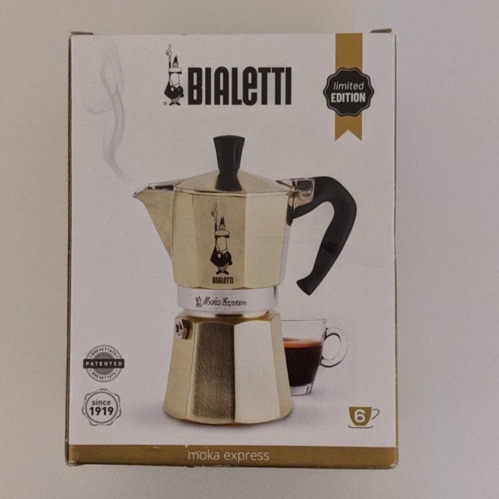 Bialetti 6 Cup Gold Moka - NWT